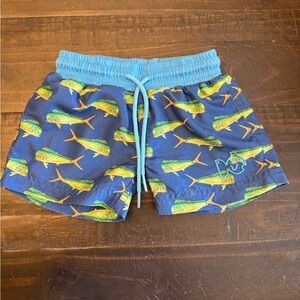 Prodoh Boys 12 Month Blue with fish Swim Trunks- Like New